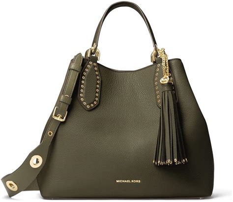 michael kors brooklyn bag olive|Michael Kors shoulder bag.